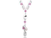 Akron Zips Pink Crystal and Pearl Necklace