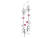 Sam Houston State Bearkats Pink Crystal and Pearl Earrings