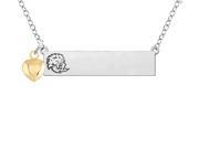 Southeastern Louisiana Lions Bar Necklace with Gold Heart Accent