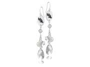 North Texas Mean Green Eagles Crystal and Pearl Earrings