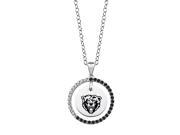 Kutztown Golden Bears Black and White CZ Circle Necklace