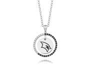 Saginaw Valley Cardinals Black and White CZ Circle Necklace