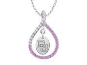 Boston University Terriers Pink CZ Figure 8 Necklace