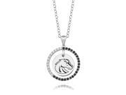 Boise State Broncos Black and White CZ Circle Necklace