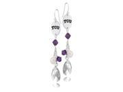 Texas Christian Horned Frogs Color Crystal and Pearl Earrings