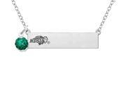 North Dakota State Bison Bar Necklace with Crystal Ball Accent