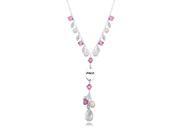Pace Setters Pink Crystal and Pearl Necklace