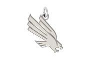 North Texas Mean Green Eagles Sterling Silver Natural Finish Charm