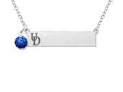 Delaware Blue Hens Bar Necklace with Crystal Ball Accent