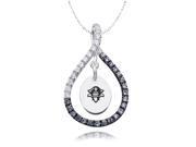 New Orleans Privateers Black and White CZ Necklace New Orleans Privateers Black and White CZ Necklace