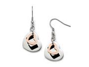Miami Hurricanes Stainless Steel Two Tone Heart Earrings