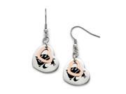 Washington State Cougars Stainless Steel Two Tone Heart Earrings