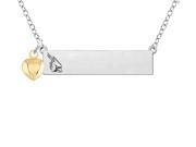 Ball State Cardinals Bar Necklace with Gold Heart Accent