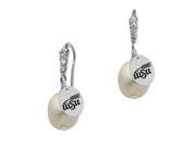 Wichita State Shockers CZ Cluster Pearl Drop Earring