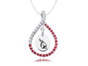 Ball State Cardinals Red CZ Figure 8 Necklace