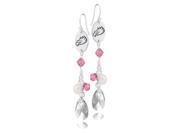 Florida Gulf Coast Eagles Pink Crystal and Pearl Earrings