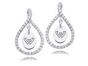 Wayne State Warriors White CZ Figure 8 Earrings