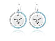 Delaware State Hornets Color CZ Circle Earrings
