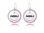 Norfolk State Spartans Pink CZ Circle Earrings
