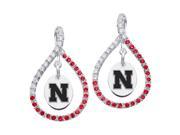 Nebraska Cornhuskers Colored CZ Figure 8 Earrings