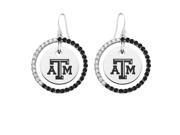 Texas A&M Aggies Black and White CZ Circle Earrings Texas A&M Aggies Black and White CZ Circle Earrings