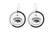 Nevada Wolf Pack Black and White CZ Circle Earrings