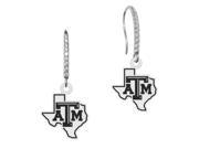 Texas A M Aggies Sterling and CZ Logo Drop Earrings