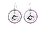 Northern Illinois Huskies Pink CZ Circle Earrings Northern Illinois Huskies Pink CZ Circle Earrings
