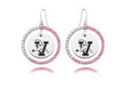 Vermont Catamounts Pink CZ Circle Earrings