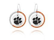 Clemson Tigers Color CZ Circle Earrings