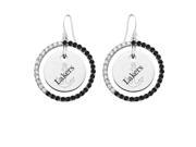 Lake Superior State Lakers Black and White CZ Circle Earrings