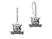 Weber State Wildcats Sterling and CZ Logo Drop Earrings