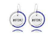 Farleigh Dickinson Knights Blue Color CZ Circle Earrings Farleigh Dickinson Knights Blue Color CZ Circle Earrings