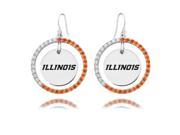 Illinois Fighting Illini Color CZ Circle Earrings