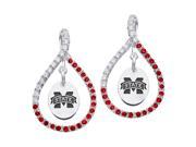 Mississippi State Bulldogs Colored CZ Figure 8 Earrings