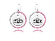 Morehead State Eagles Pink CZ Circle Earrings