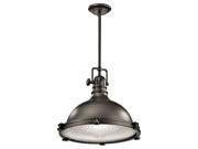 Kichler 2682 Hatteras Bay Single Bulb Indoor Pendant with Dome Shaped Metal Shad Olde Bronze