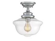 Savoy House School House Semi Flush in Polished Chrome