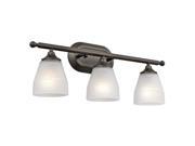 Kichler 5448 Ansonia 23 Wide 3 Bulb Bathroom Lighting Fixture Olde Bronze