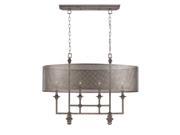 Savoy House 1 4301 4 242 Contempo Trends 4 Light 1Tier Drum Chandelier Aged Steel