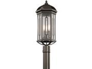 Kichler Galemore 3 Light Outdoor Post Lantern in Olde Bronze