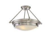 Savoy House Lucerne 3 Light Semi Flush in Satin Nickel