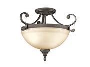 Kichler 43169 Monroe 2 Light Semi Flush Indoor Ceiling Fixture Olde Bronze