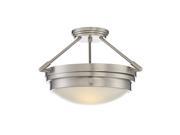 Savoy House Lucerne 2 Light Semi Flush in Satin Nickel