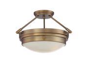 Savoy House Lucerne 2 Light Semi Flush in Warm Brass