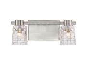 Quoizel Weave 2 Light Bath Vanity in Brushed Nickel