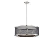 Savoy House Valcour 6 Light Pendant in Polished Nickel w Graphite and Wood Accents