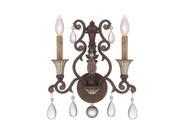 Savoy House St. Laurence 2 Light ADA Sconce in Tortoise Shell w Silver