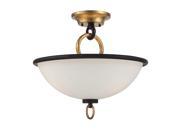 Savoy House Parkdale 3 Light Semi Flush in Matte Black with Gold Hi Lts