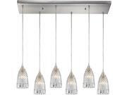 Elk Lighting Kersey 6 Light Pendant In Satin Nickel 10458/6RC Elk Lighting Kersey 6 Light Pendant In Satin Nickel 10458/6RC